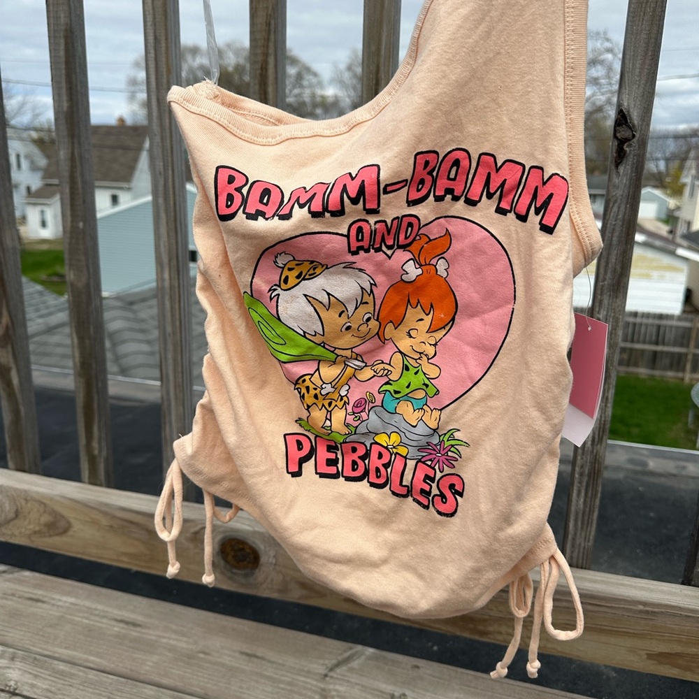 Bamm-Bamm and Pebbles Peach Tank Top
